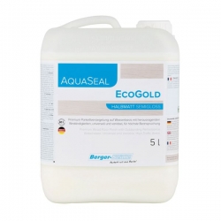 Лак для паркета Однокомпонентный акрилово-полиуретановый лак на водной основе «Berger Aqua-Seal EcoGold» Aqua-Seal EcoGold Полуматовый Объем : 5 л