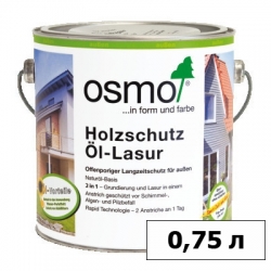 Защитное масло-лазурь OSMO (ОСМО) для древесины Holz-Schutz Oel Lasur — 0,75 л