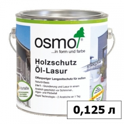 Защитное масло-лазурь OSMO (ОСМО) для древесины с эффектом серебра Holz-Schutz Oel Lasur Effect — 0,125 л
